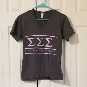 !!SUMMER SALE!! Gray Tri Sigma Short Sleeve Tee, XS